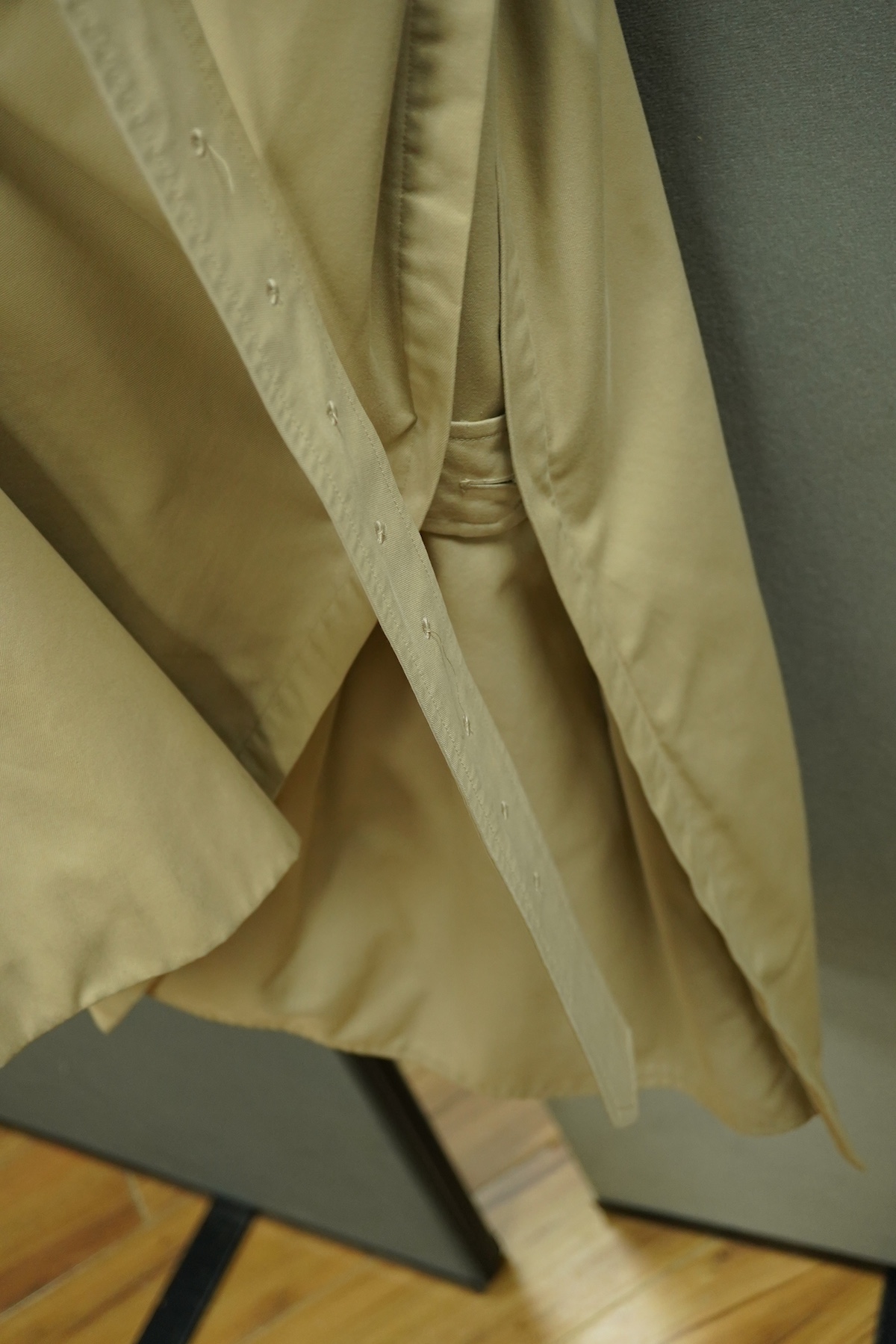 A ladies Burberry mac with check lining and belt, size 16 Long